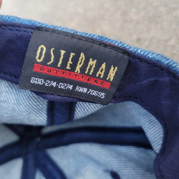 Vtg Mobil Gas Denim Leather Strapback Hat With Suede Bill - Picture 7 of 7